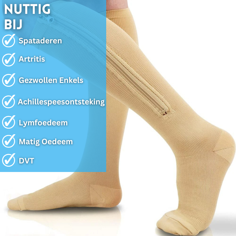 Compressiekousen 2.0 Met Rits | Verbeterd Comfort