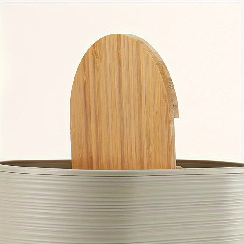 Moderne Badkamer Set met Bamboe Accenten – Georganiseerd en Elegant in Één