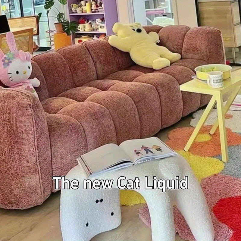 Kattenvormige Pluche Poef – Gezellig en Functioneel Design