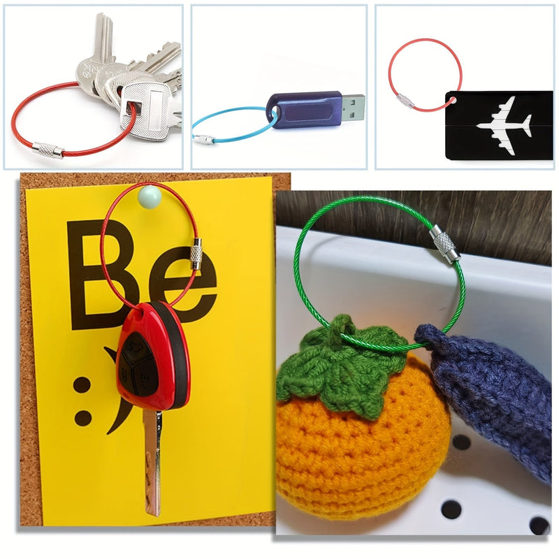 Stalen Kabel Keychains Set – Duurzame Sleutelhangers voor Reizen en Buitenactiviteiten