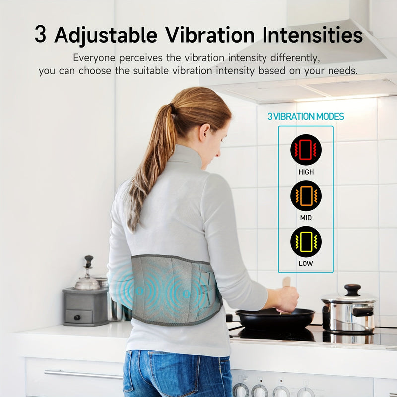 Draadloze Verwarmde Massageband voor Rug en Taille – 3 Instelbare Warmte- en Trillingsmodi voor Maximale Ontspanning