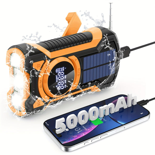 All-in-One Noodradio met Handcrank en Zonnepaneel – Voor Kamperen en Noodsituaties