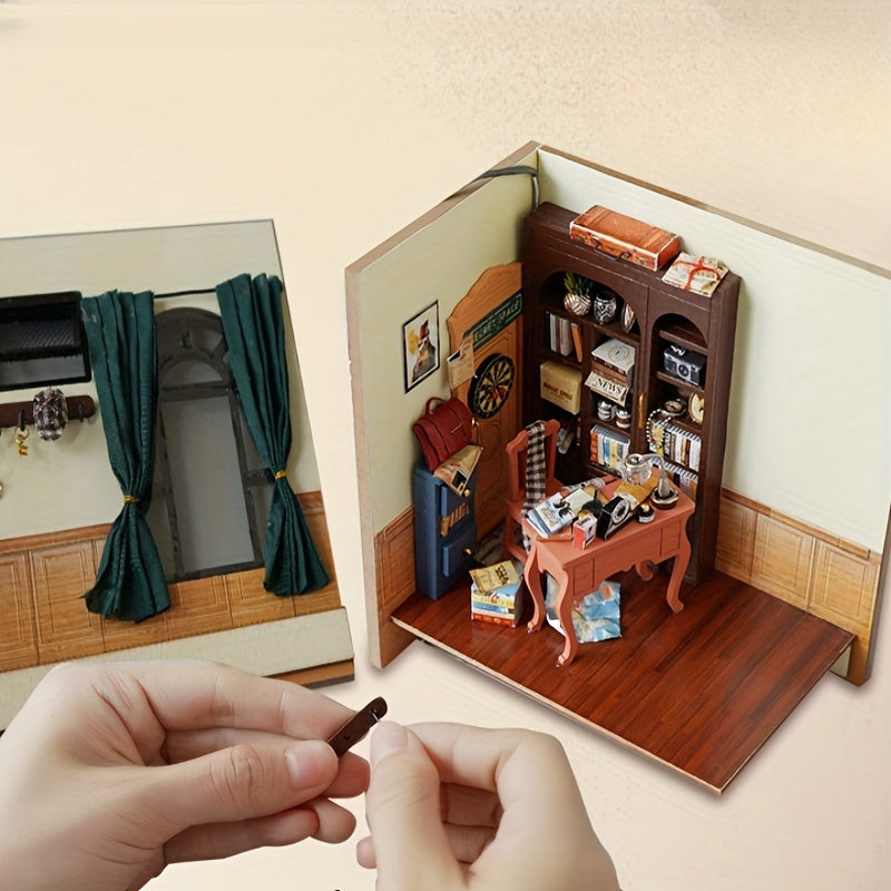 Detectivebureau DIY Miniatuur Huis – 3D Puzzelset met Verlichting voor Creatieve Hobbyisten