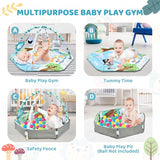 8-in-1 Baby Gym & Ballenbak - Wasbaar Speelkleed met Speeltjes