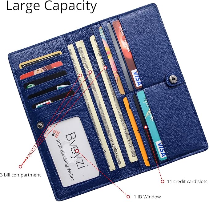 Ultra-dunne RFID-blokkerende leren kaartenportemonnee – Renée