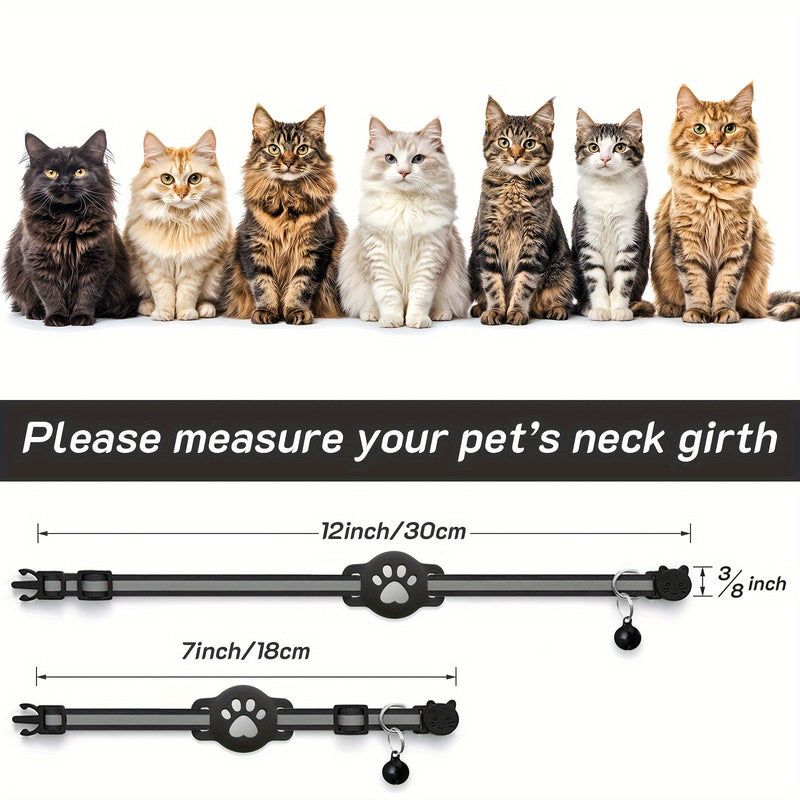Kattenhalsband met Veiligheidsbuckle en Bel – Verstelbaar voor Katten van Verschillende Maten