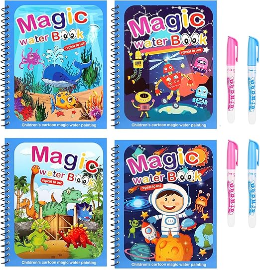 Set van 4 Herbruikbare Waterverfboeken – AquaColor Boeken