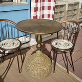 Handgemaakte Watergras Koffietafel – Antiek Bronzen Look