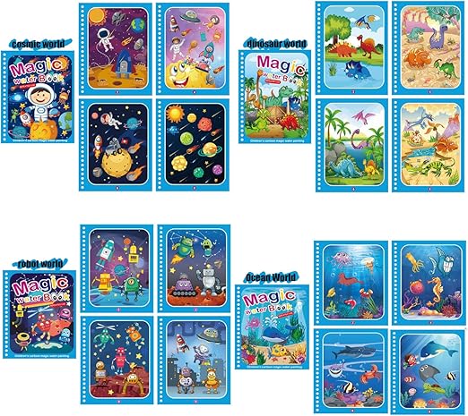 Set van 4 Herbruikbare Waterverfboeken – AquaColor Boeken