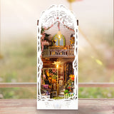 3D Houten Puzzel Huis – Wit Bloemenhuis met Verlichting en Stofafdekking