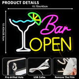 Verlicht Bord “Bar Open” – Sfeervolle Decoratie