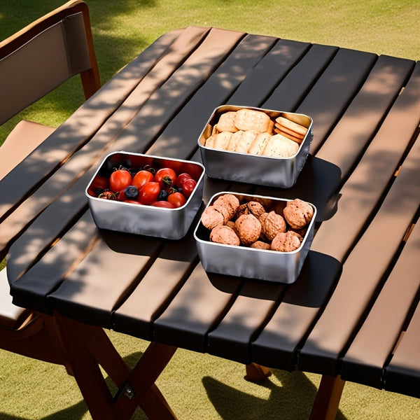 7-delige Roestvrijstalen Voedselopslagset – Lekbestendige en Stapelbare Containers voor Thuis of Outdoor