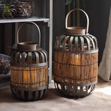 Rustieke Houten Windlantaarn – Authentieke Sfeermaker voor Tuin, Terras of Interieur