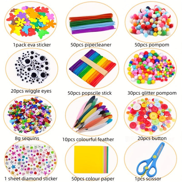 Creatieve DIY Knutselset voor Kinderen – Educatief Speelgoed met Diverse Materialen