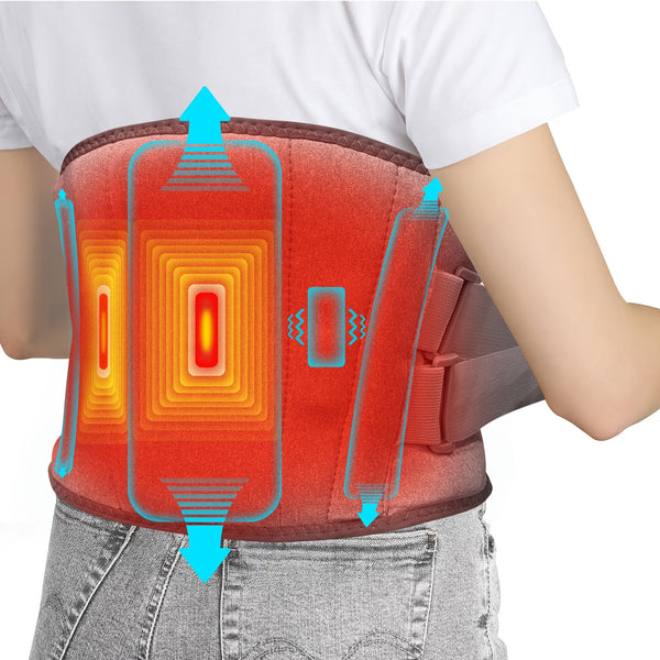 Draadloze Verwarmde Massageband voor Rug en Taille – 3 Instelbare Warmte- en Trillingsmodi voor Maximale Ontspanning