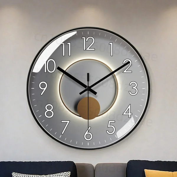 Zynir | Stijlvolle Design Wandklok | Stil Quartz-mechanisme | Luxe en Modern | Kunststof & Glas | Geen Getik | Batterij Niet Meegeleverd | Perfect voor Woonkamer, Slaapkamer, Kantoor