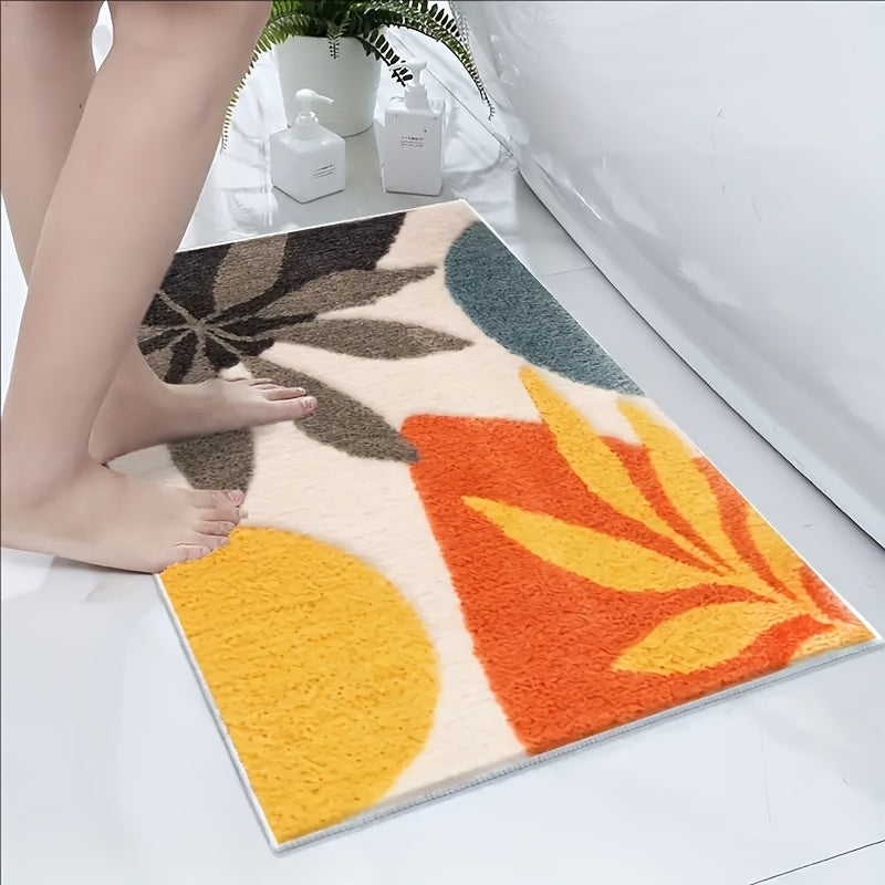 Abstracte Geometrische Badmat – Absorberend en Zacht voor Badkamer of Keuken
