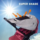 Opvouwbaar Zonnescherm voor Kinderwagen – UV-bescherming en Flexibele Straps voor Perfecte Bedekking