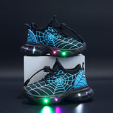 Joris' Spinnenweb Sneakers met LED-verlichting - Voor Speelse Kinderen