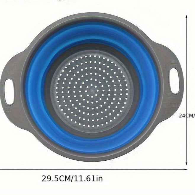 Opvouwbare Siliconen Vergiet Set – Perfect voor Pasta, Groenten en Fruit