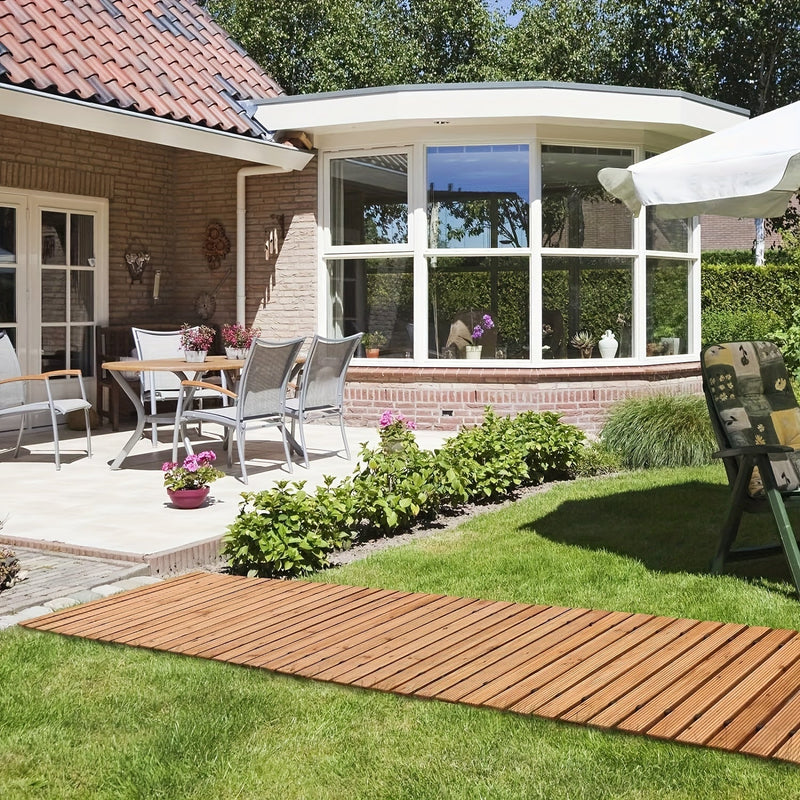 Rolbare Houten Tuinpadmat – Duurzame Mat voor Buiten met Antislip Bescherming