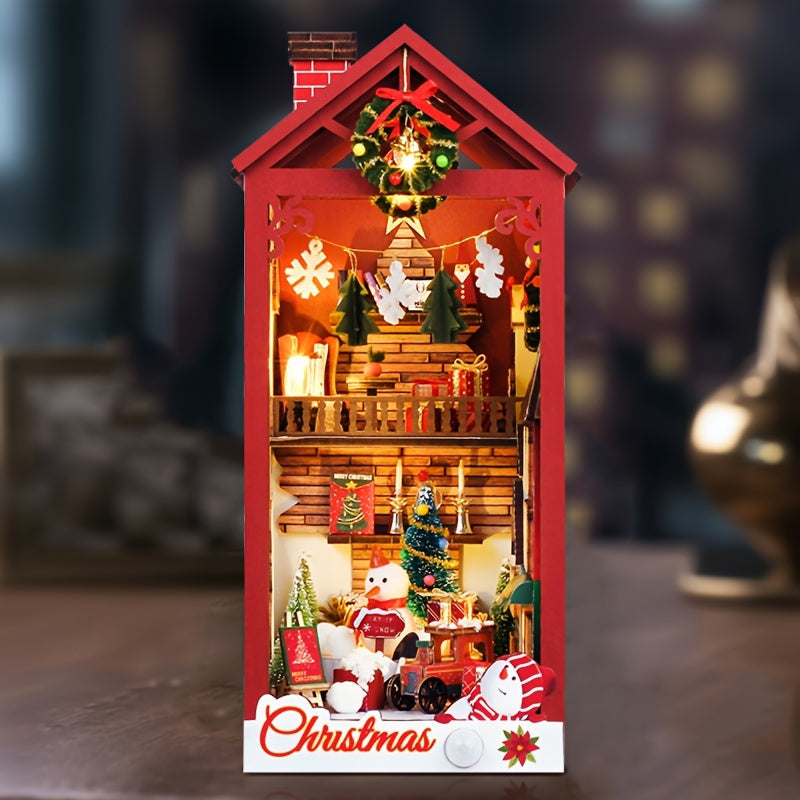 DIY Miniatuur Kersthuis – 3D Puzzelset voor Kerst en Feestelijke Decoratie