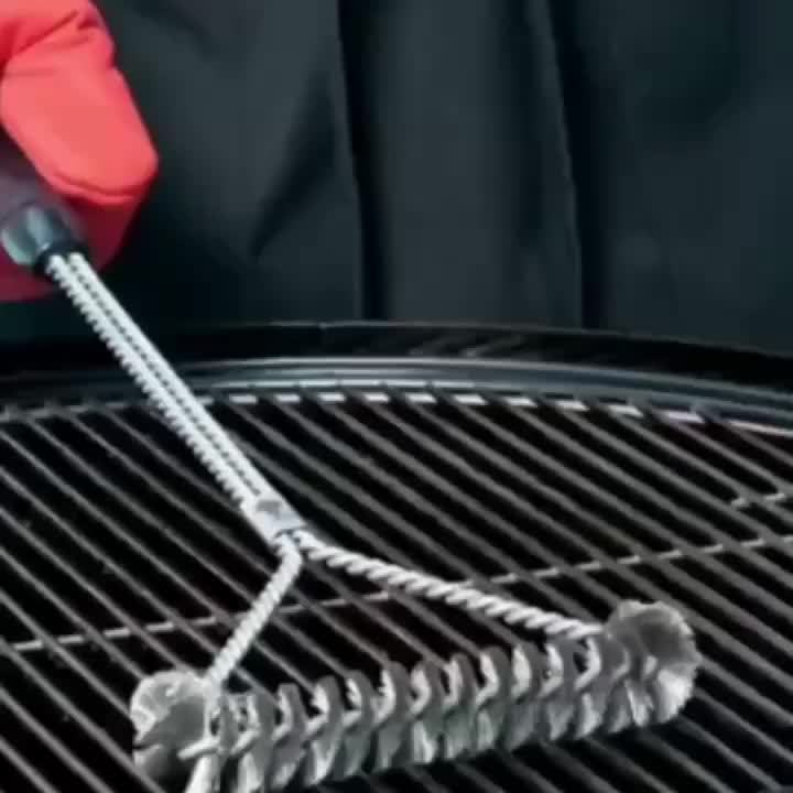 Y-Vormige BBQ Borstel met Lange Handgreep – RVS Reinigingsborstel voor Grondige Grillreiniging