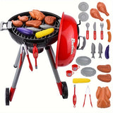 Kinderen BBQ Grill Speelset – Draaibare Wielen en Volledige Accessoireset
