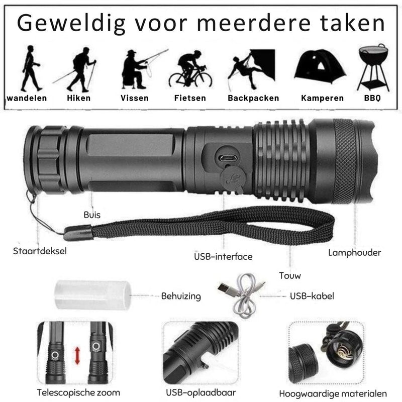 90000 Lumen XHP50.2 Meest Krachtige Zaklamp