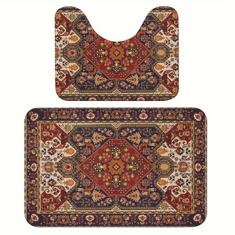 Perzisch Geïnspireerde Badkamer Tapijten Set – Absorberend en Antislip