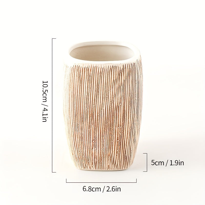 Houtnerf Stijl Keramische Badkamer Set – Luxe Accessoires voor een Natuurlijke Touch in je Badkamer