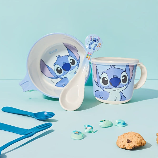 3-delige Stitch Tafelware Set – Kom, Mok en Lepel met Schattig Cartoonontwerp