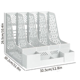 Desktop Document Organizer – 4 Compartimenten, Ruimtebesparend, Afneembaar en Geschikt voor Kantoorbenodigdheden