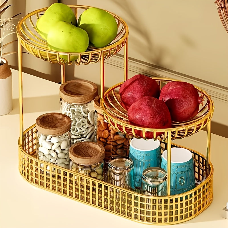 GoldenTier 3-Laags Fruitmand – Elegant en Praktisch