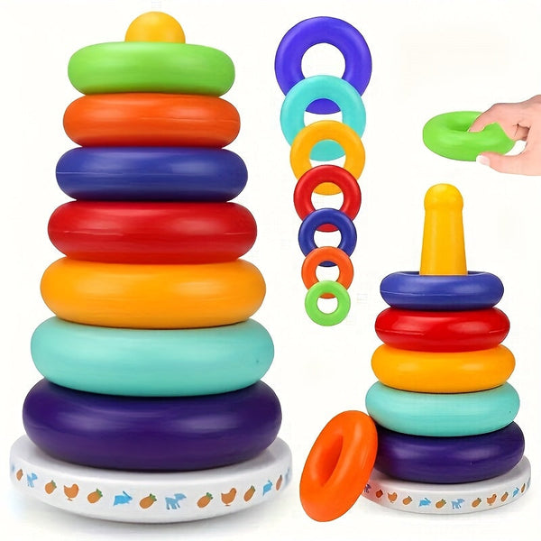 Educatieve Kleurige Regenboog Stacking Toren – Versterk Kleurherkenning en Motoriek