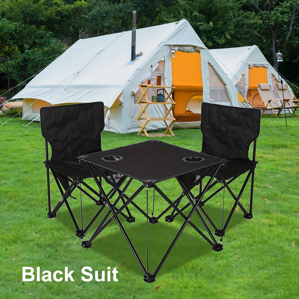 Opvouwbare Tuinset met Tafel en Stoelen – Draagbaar voor Kamperen en BBQ