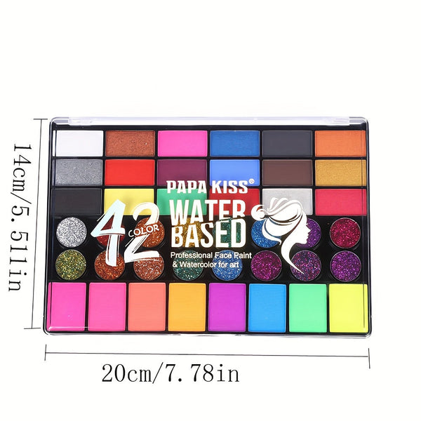 42-Kleur Watergedragen Gezichts- en Lichaamsverf Set – Perfect voor Creatieve Kunst en Schilderen