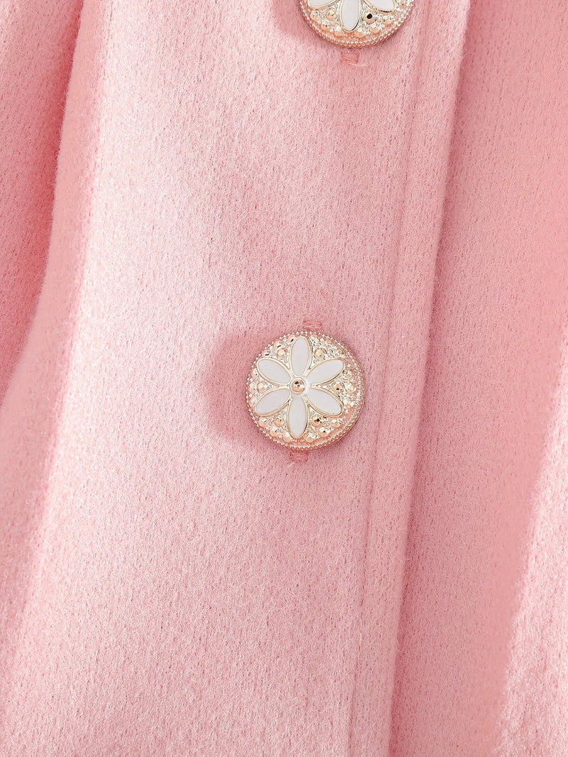 Lotte Winterjas voor kinderen - Elegant met Strik en Pluche Kraag voor Koude Dagen