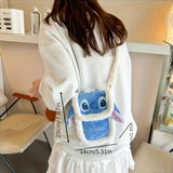 Schattige Stitch Crossbody Tas – Met Bont en Geborduurd Design voor Dagelijks Gebruik