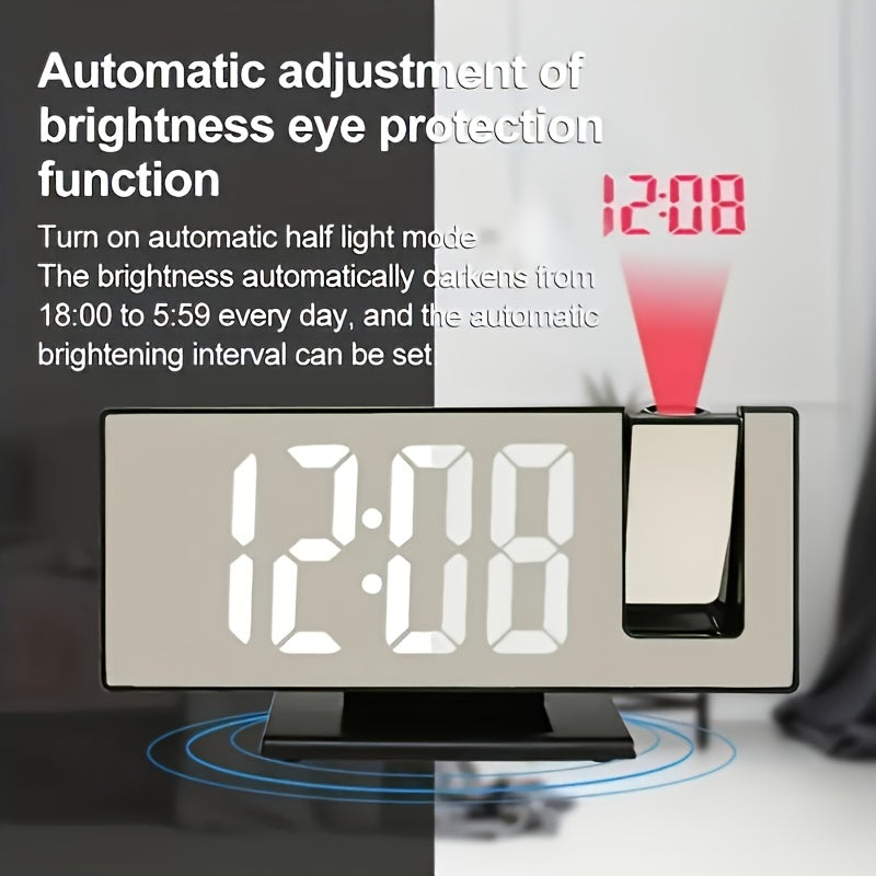 Digitale Spiegel Wekker met Projectie – Groot LED Display en Multifunctionele Alarmfunctie