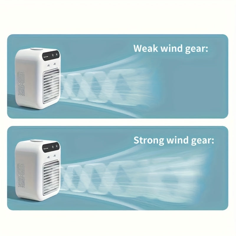 Draagbare Mini Airconditioner – All-in-One Luchtbevochtiger & Ventilator