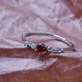 18K Gouden Granaatsteen Ring - Elara