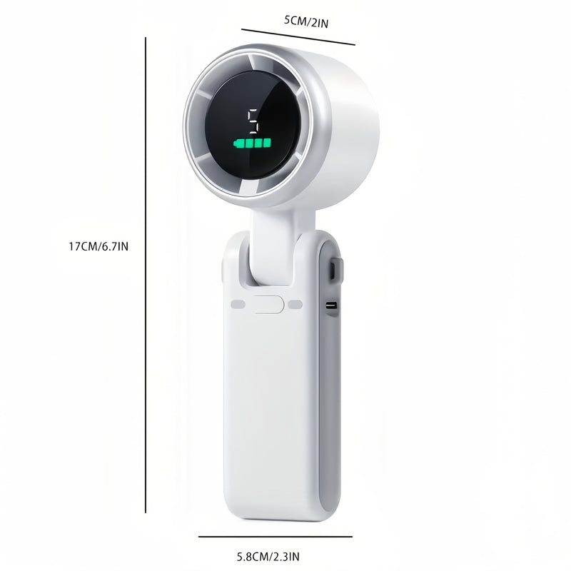 Compact Turbo Handheld Ventilator – 3-in-1 USB Oplaadbaar met 5 Snelheden