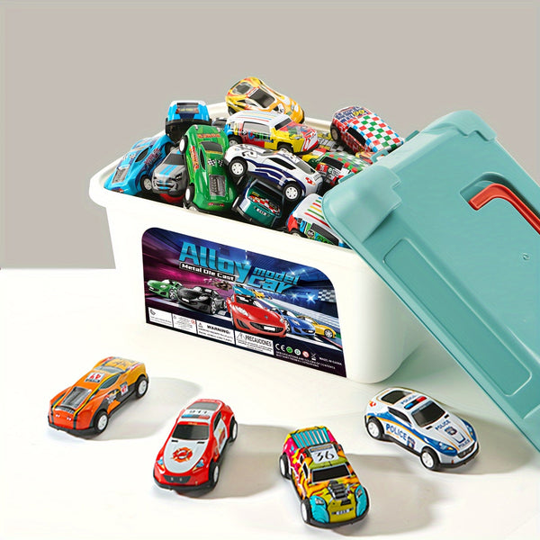 Dynamische Speelgoed Auto Set met 50 Auto's en Opbergbak – Perfect Cadeau voor Kinderen