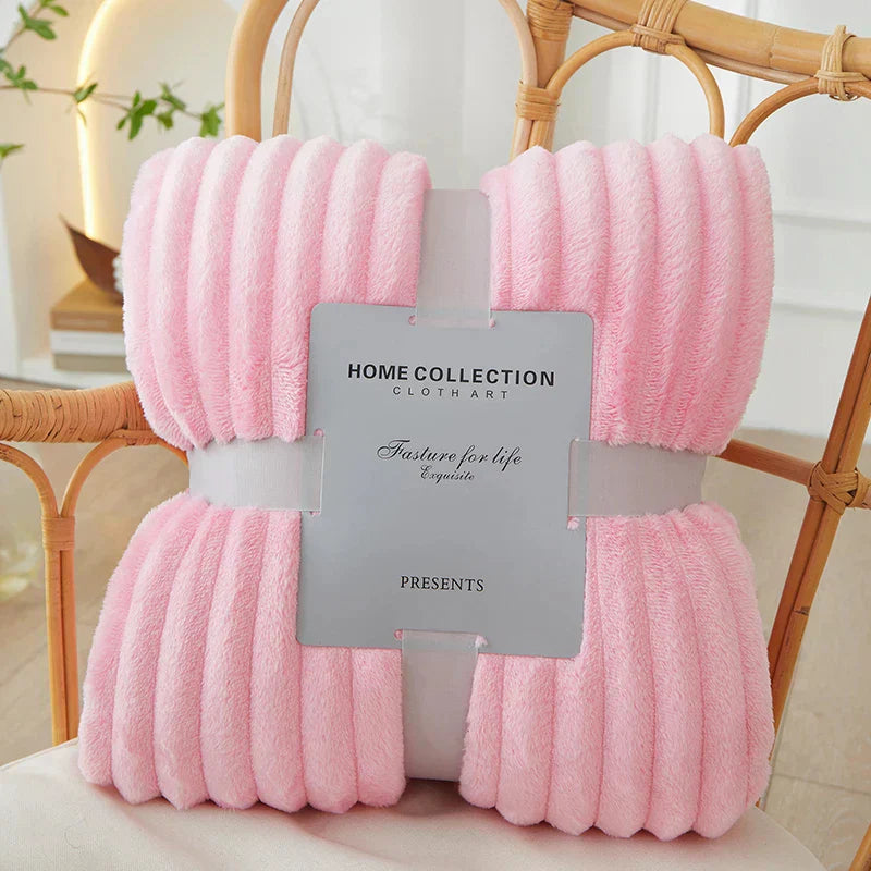 Brede Gestreepte Flanellen Fleece Dekentje – CozyStripe