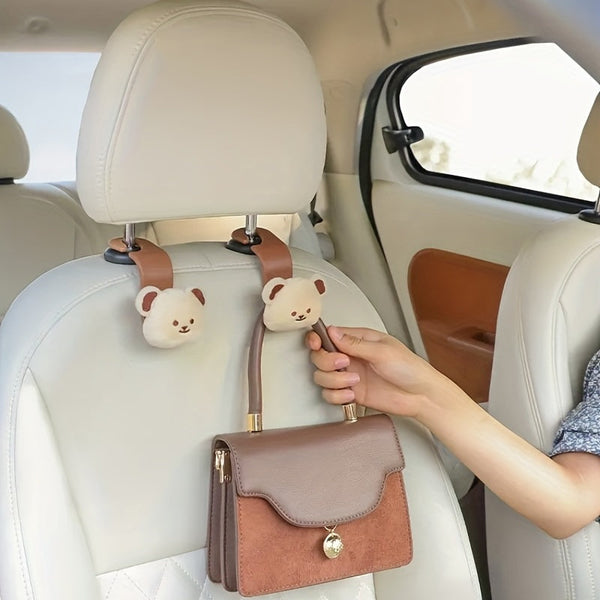 Auto-hoofdkussenhaken met berenontwerp – Praktische opbergruimte voor onderweg (1+1 Gratis)