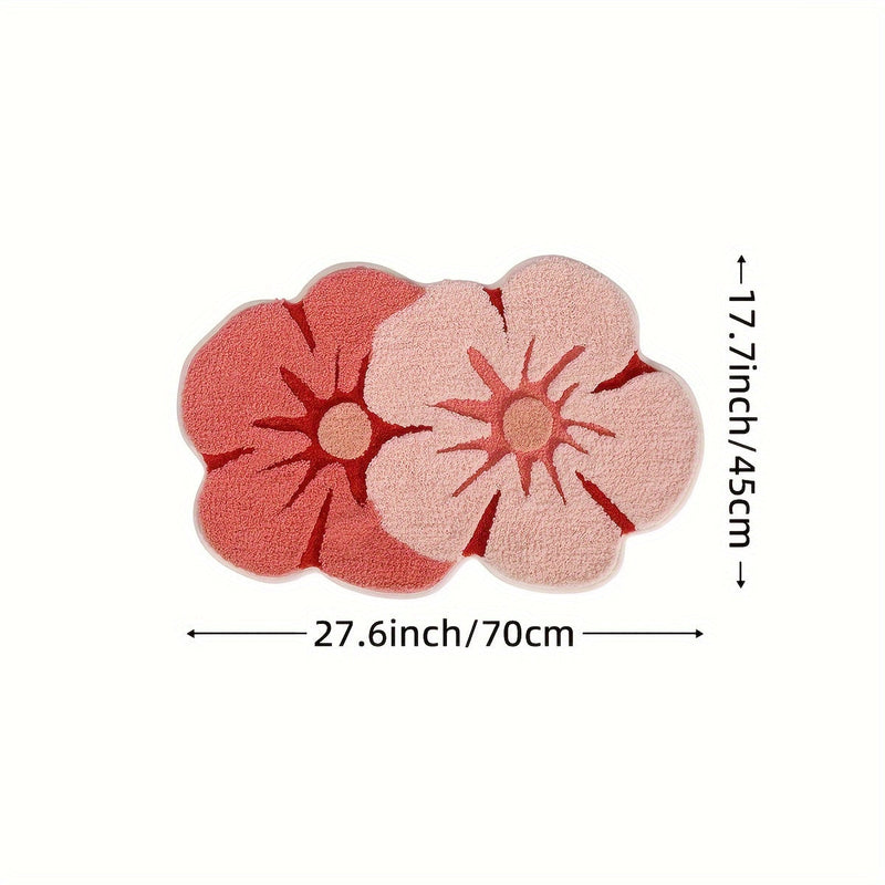 Fluffy Bloemen Badkamer Tapijt – Absorberend en Zacht voor Extra Comfort