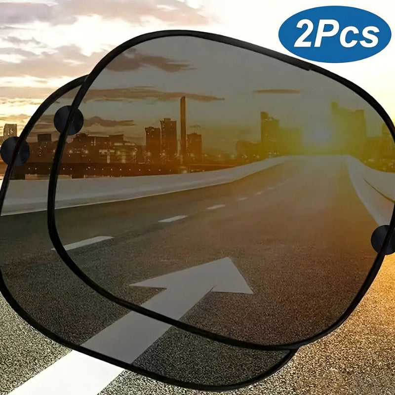 Set van Zwarte Mesh Zonneschermen voor Achterruit van de Auto – Zomerbescherming