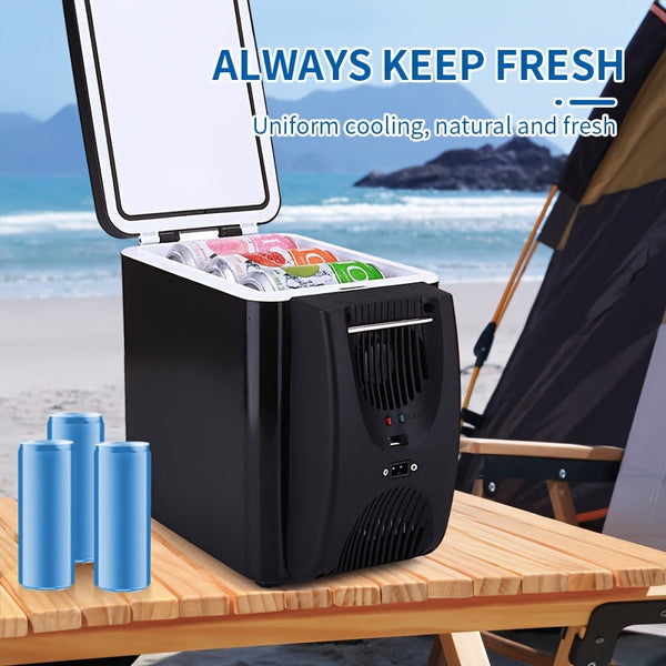 Compacte 6L draagbare mini-koelkast voor auto's – DC 12V elektrische koelbox voor dranken, zeevruchten en fruit, ideaal voor reizen en outdoor-avonturen
