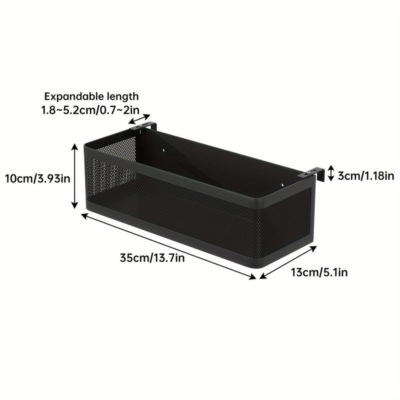 Verstelbare Metalen Opbergmand met Haken - Handige Oplossing voor Organisatie